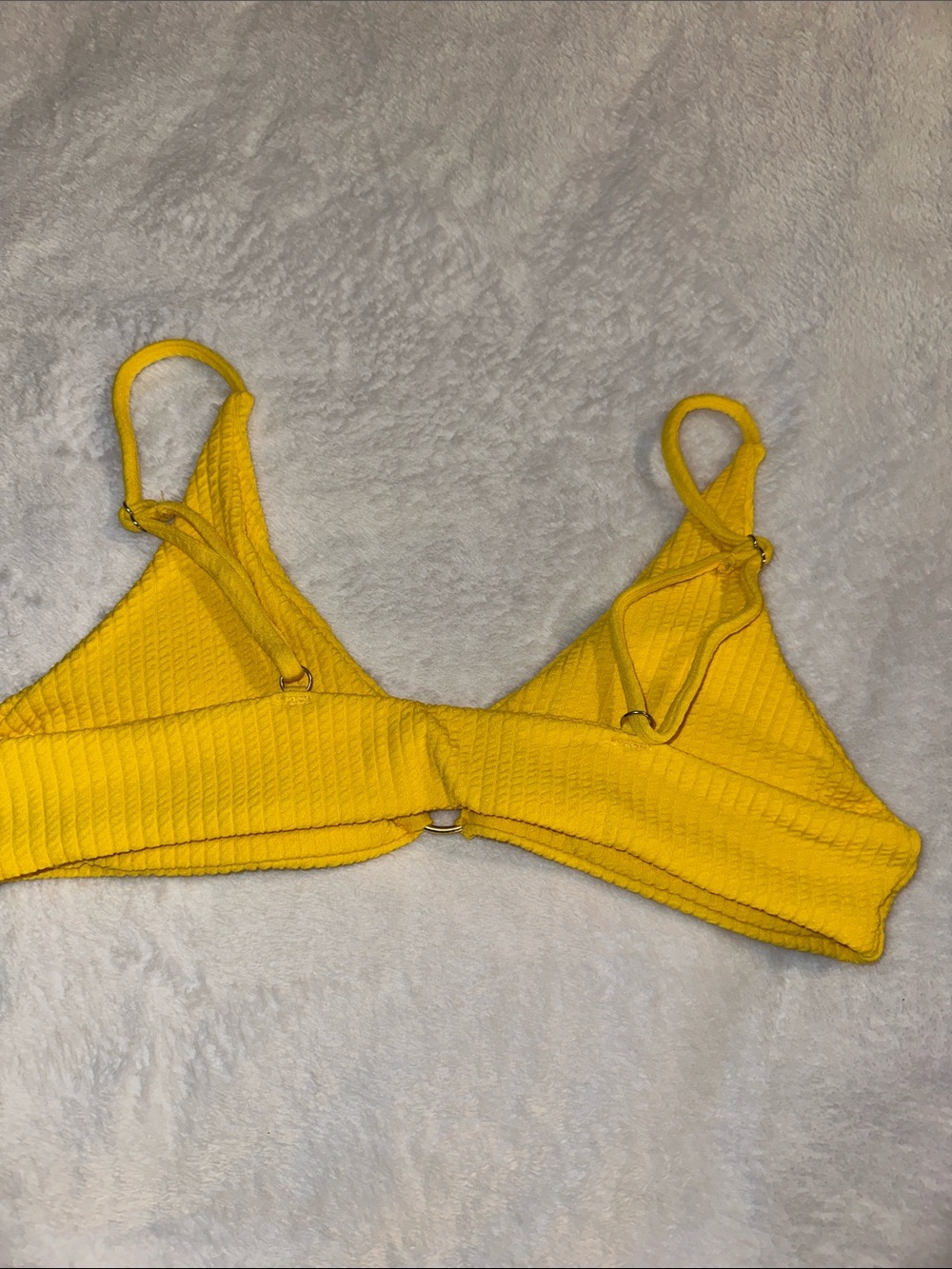 *NEW* ROMWE Bright Yellow Ribbed Ring-Front Bikini Set - Picture 3 of 8